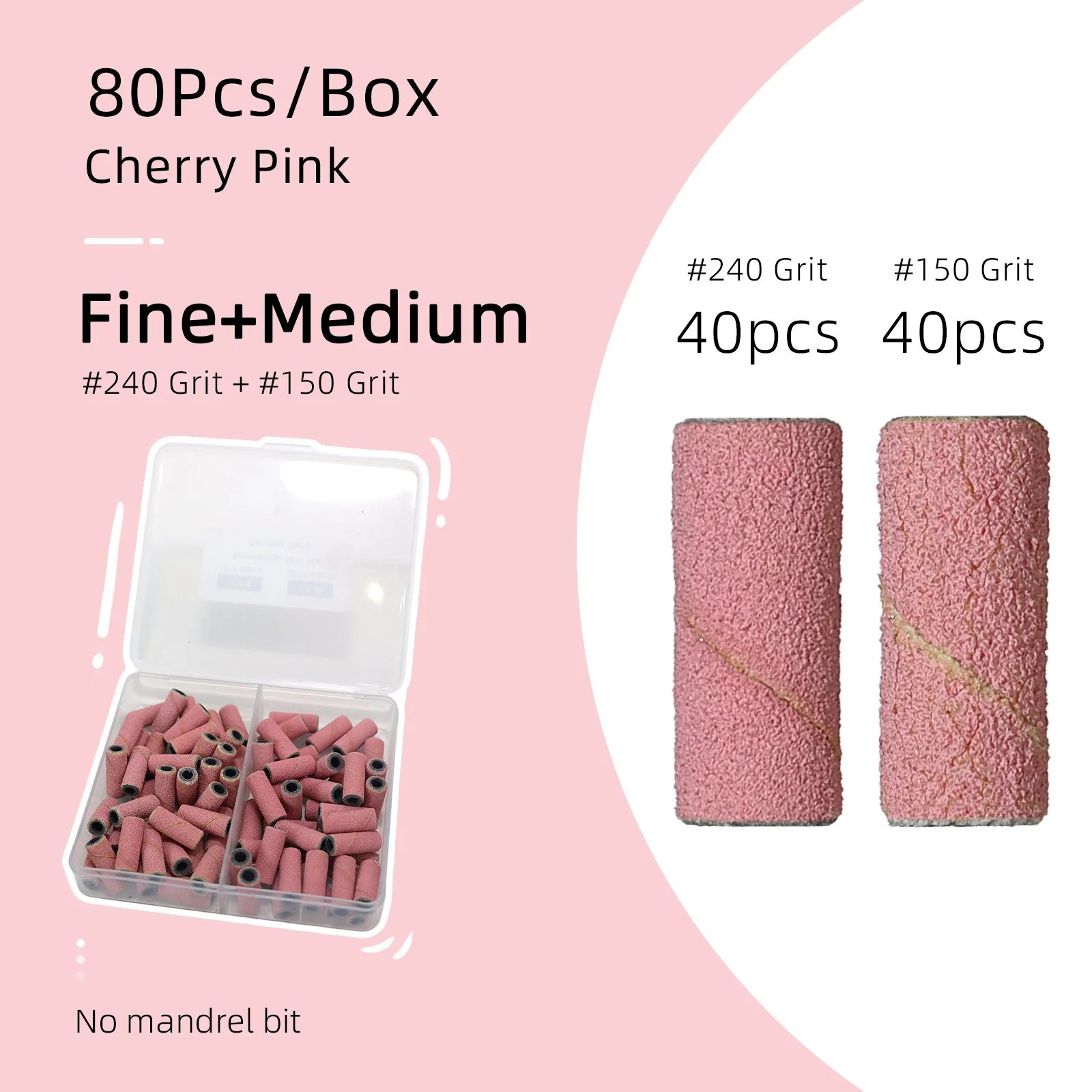 HYTOOS 3mm Mini-Schleifband-Set für elektrische Nagelfeilen, 2 Körnungen, 80 Stück, zum Polieren von Nägeln, Gel-Entfernungswerkzeug ohne Dornbit – Detail 7