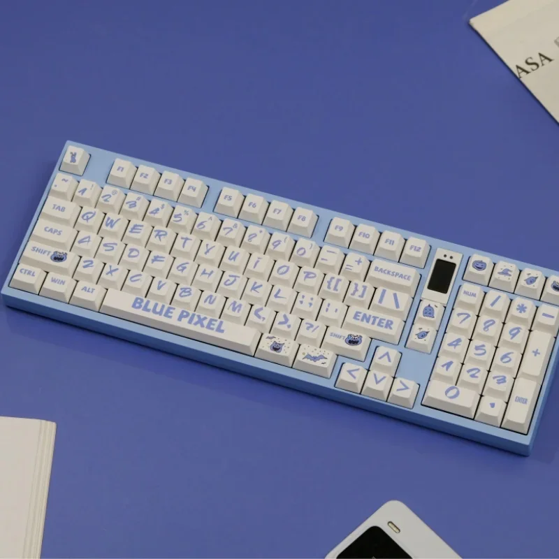 

GMK Blue Pixel 150 клавиш Cherry Profile колпачки для клавиш PBT сублимационная краска для механической клавиатуры DIY игровые аксессуары на заказ