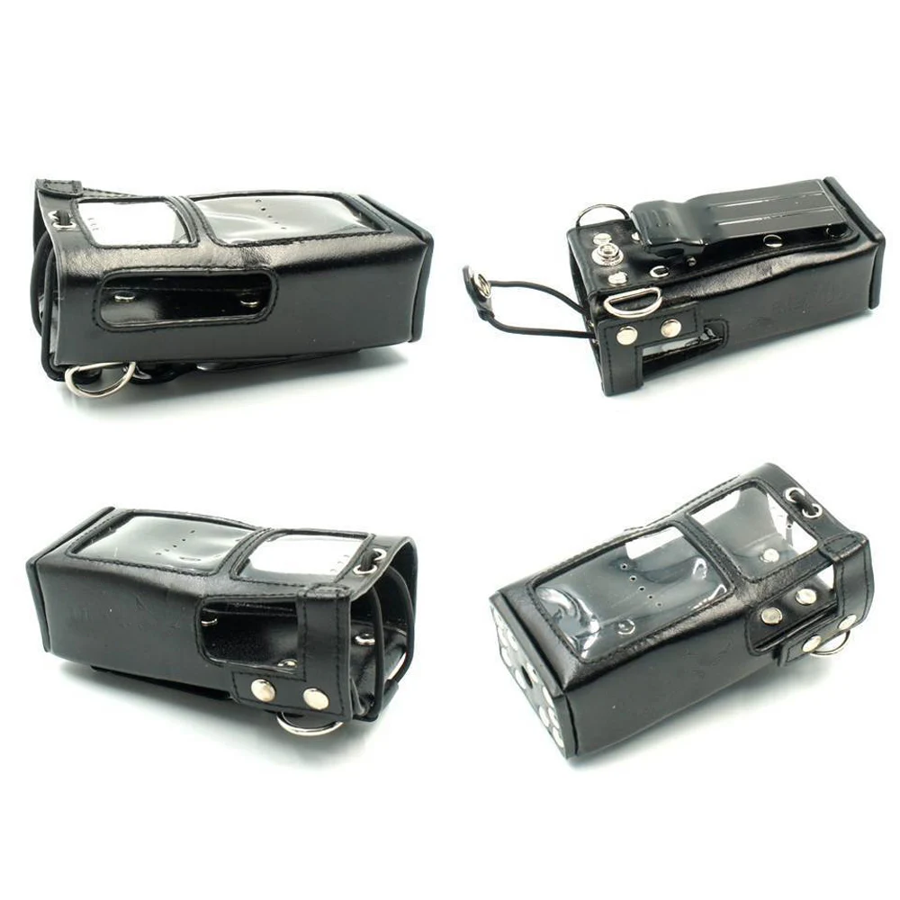 

New Walkie Talkie Hard Leather Carrying Sleeve Shoulder Bag Case Holster Holder with Belt Clip for Hytera HYT PD780 PD780G Radio