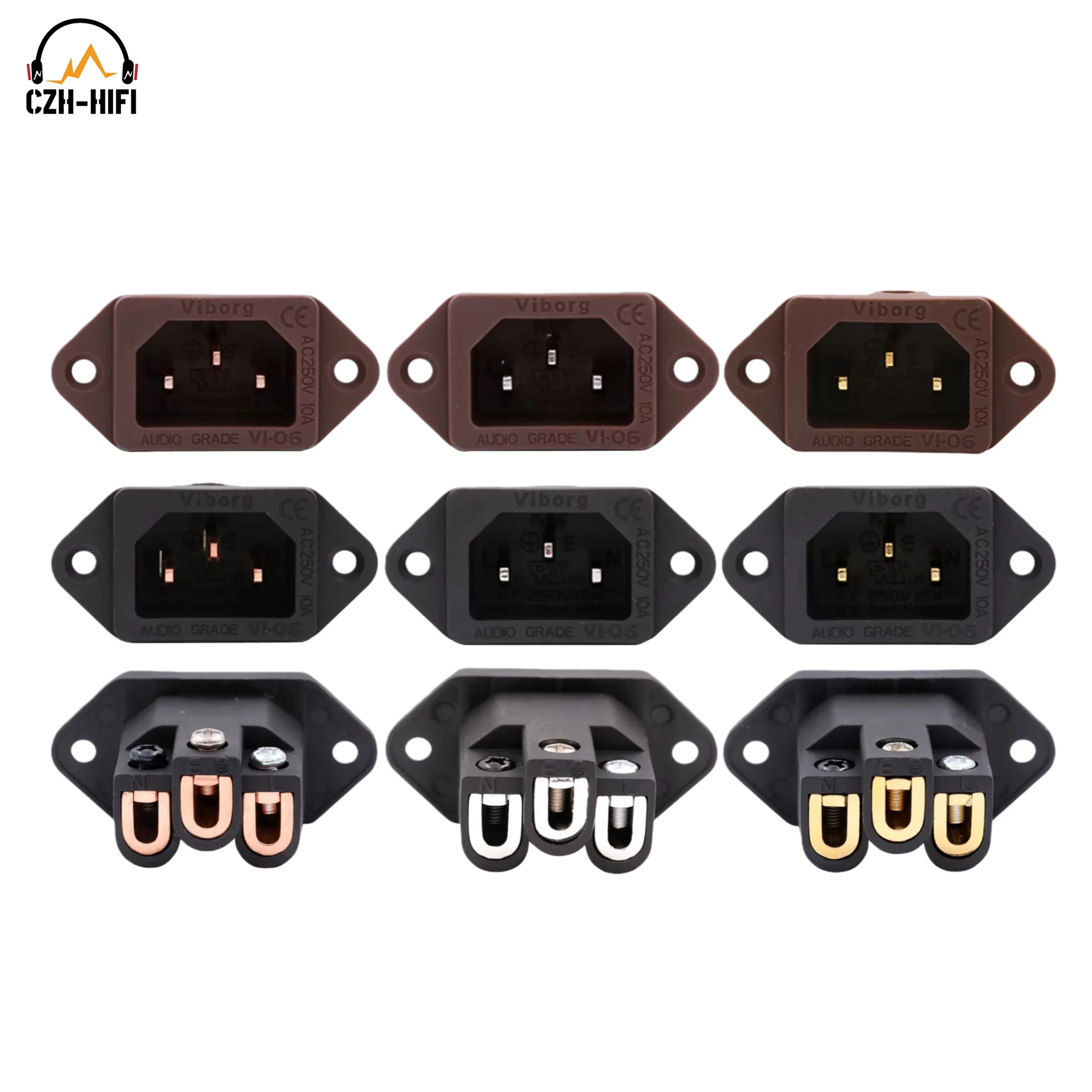 

1pc Viborg Hi-End IEC 320 C14 AC 3pin Male Power Socket Electric Power Mains Cord Inlet Receptacle Connector