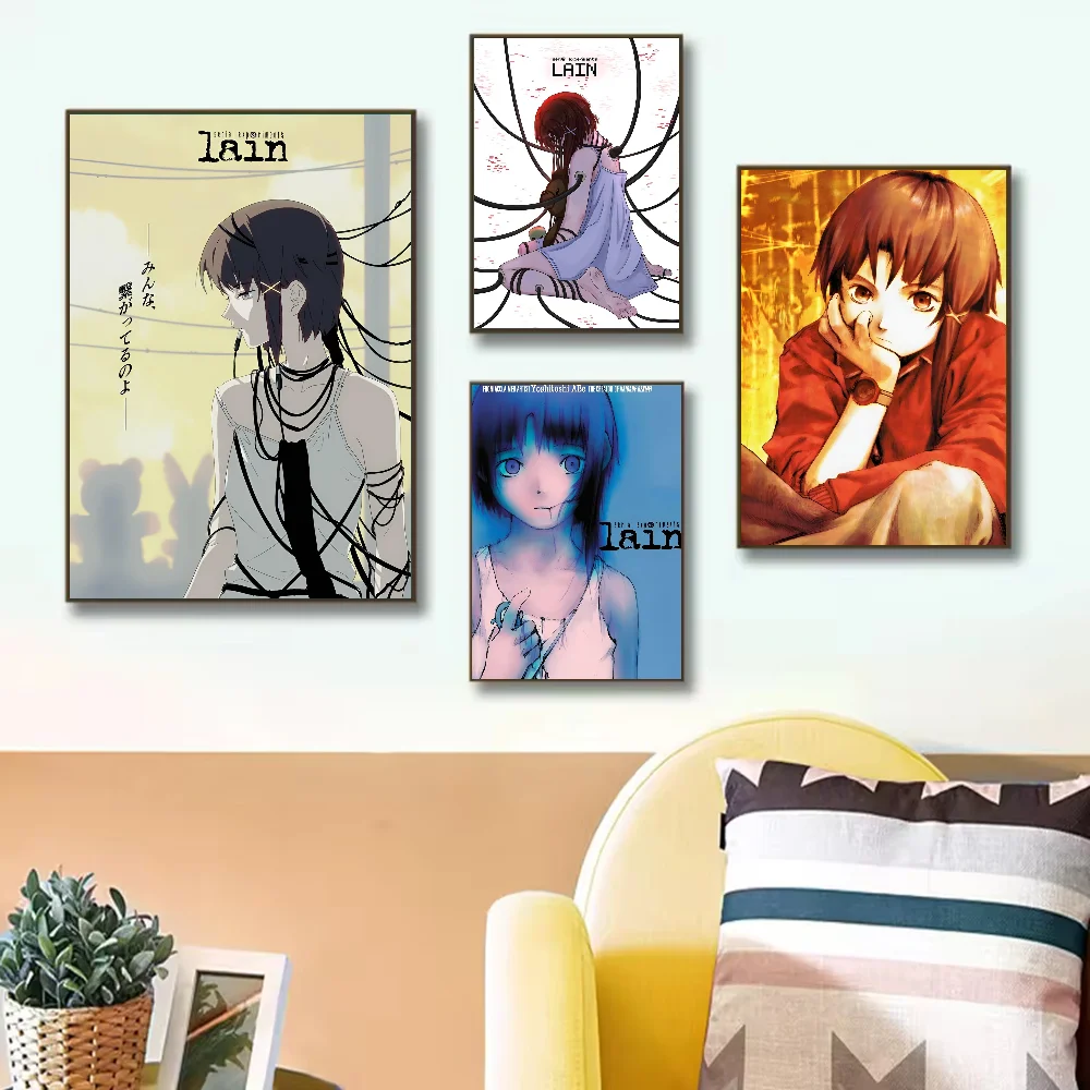 Serial Experiments Lain Anime Movie Poster HD art sticky wall waterproof home living room bar decoration