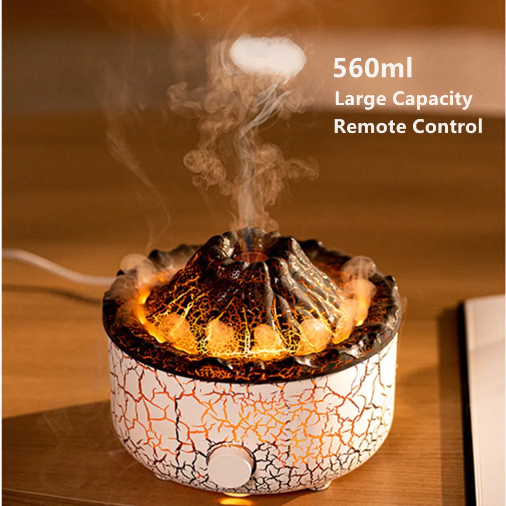 

Simulated Volcanic Lava Crack 7 Color Night Light 560ml Large Capacity Ultrasonic Air Humidifier Essential Oil Aroma Diffusers