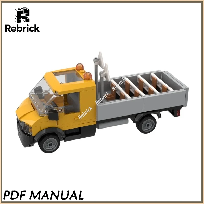 

Retro Light Van MOC Building Blocks, Creative Urban Transport Model For Hobbyists And Home Ornament