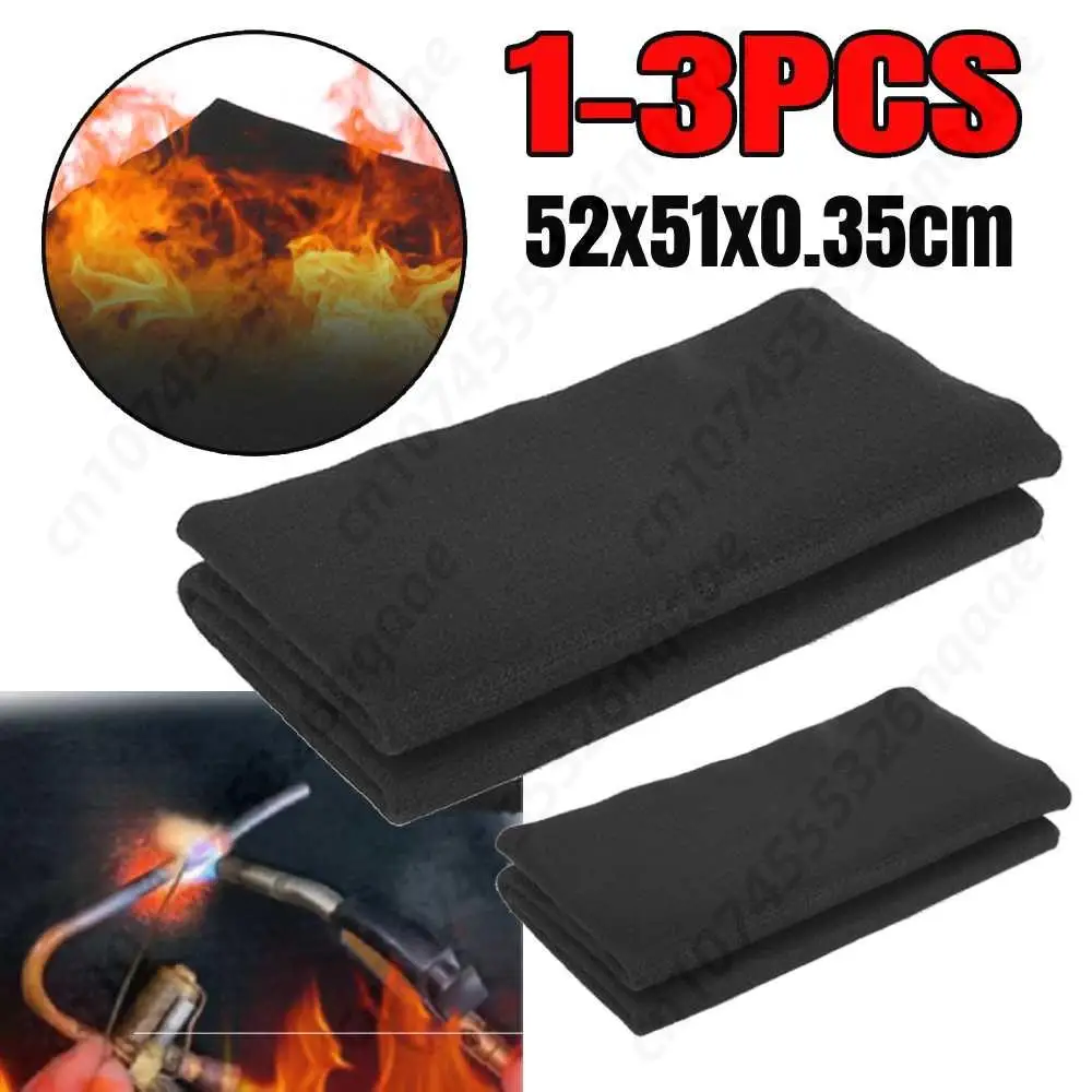 1-3 قطعة بطانية لحام حصيرة مقاومة للحريق مقاومة للحرارة لهب 1800 ° وسادة عازلة من اللباد الكربوني F لدرع شعلة اللحام