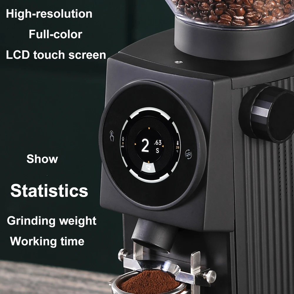 Professional Commercial Coffee Grinder Hotel Black Touch-screen Espresso Bean Grinder Electric Coffee Grinder Machine