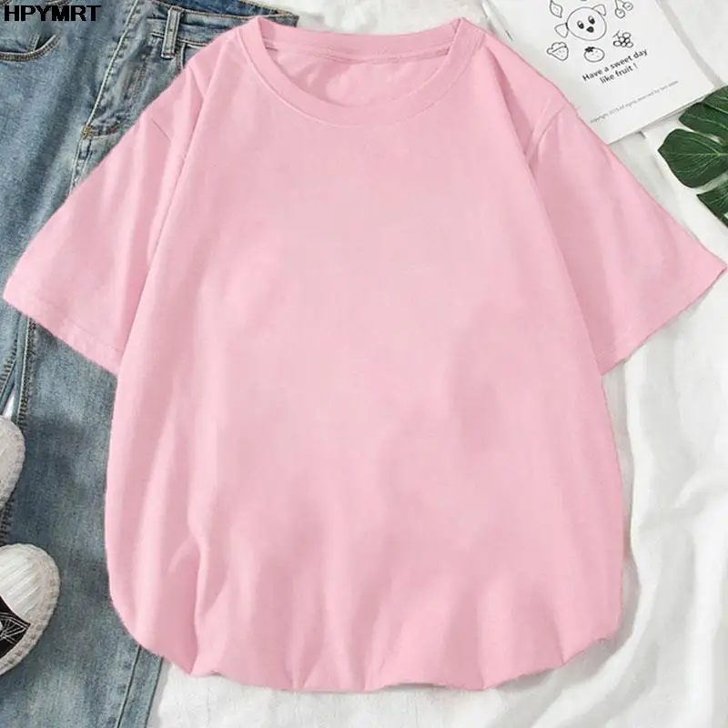 2022 New Summer T Shirt Women Soft Free Loose Hot Sale Solid Casual Natural Short Sleeve T-Shirts Female Clothing Streetwear Top