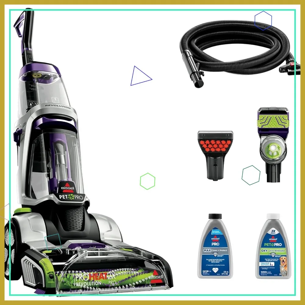 

Пылесос ProHeat 2X Revolution Pet Pro Plus для глубокой очистки, с функцией сушки за 30 минут, двойной насадкой Powerbrush для удаления грязи, шлангом и насадками-инструментами