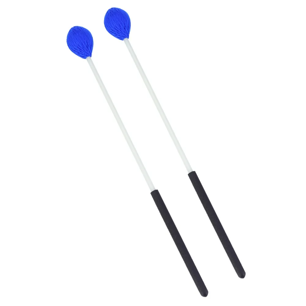 ​​Fiberglass Handles​ Yarn Head Marimba Mallets​ ​Lightweight ​Blue ​Vibraphone Mallets​ ​14.2 * 1.4in ​Percussion Mallets​