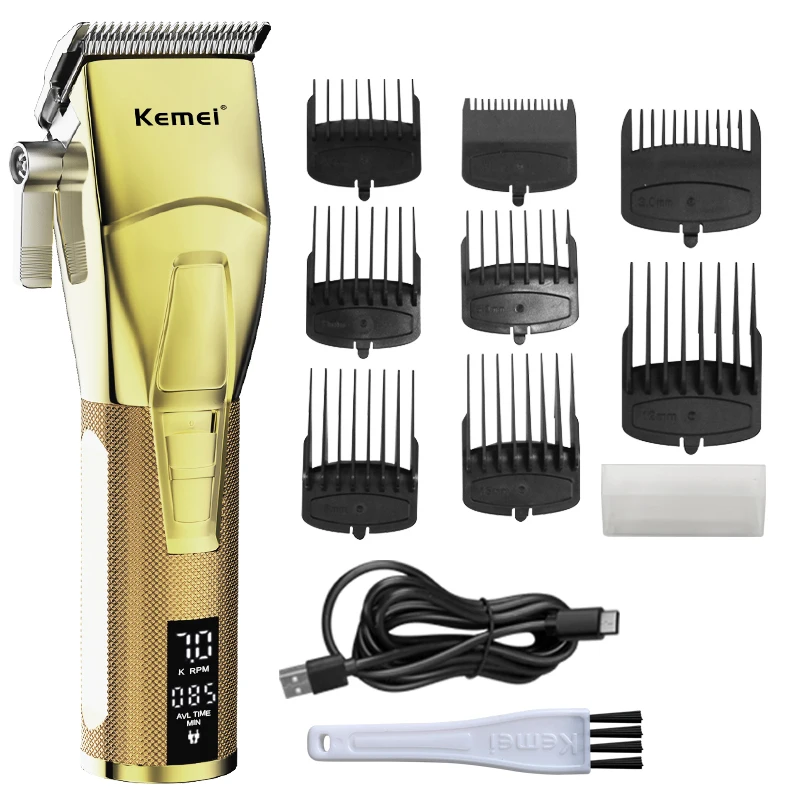 

Kemei Powerful 7000 RPM Electric Hair Clippers With LCD Display Men's Hair Cutting Machine Barbers Rechargeable Cordless trimmer