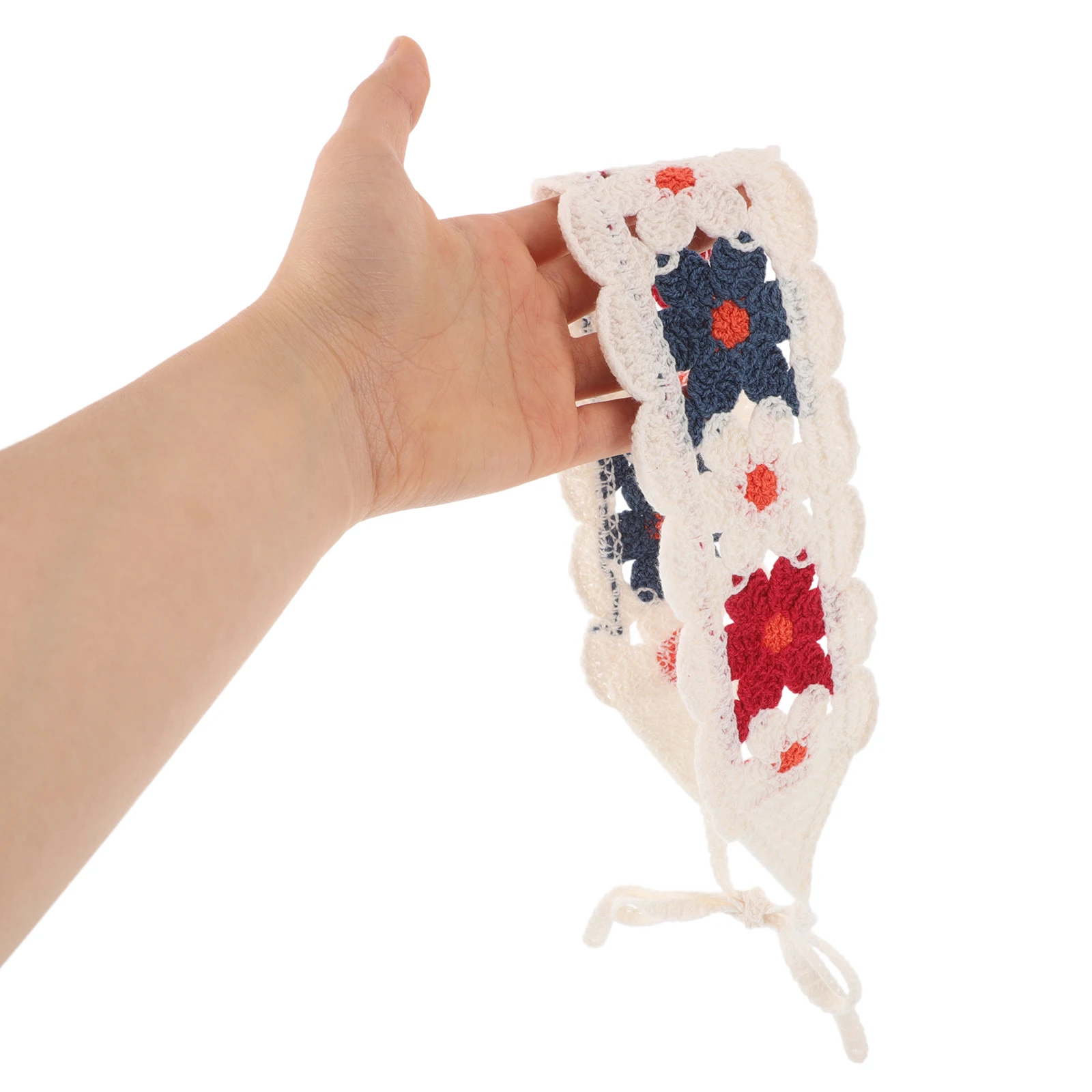 

Triangle Head Scarf Hollow Crochet Bandanas Knitted Headwrap For Women Vintage Hair Kerchief Bridal Headwear Carnival