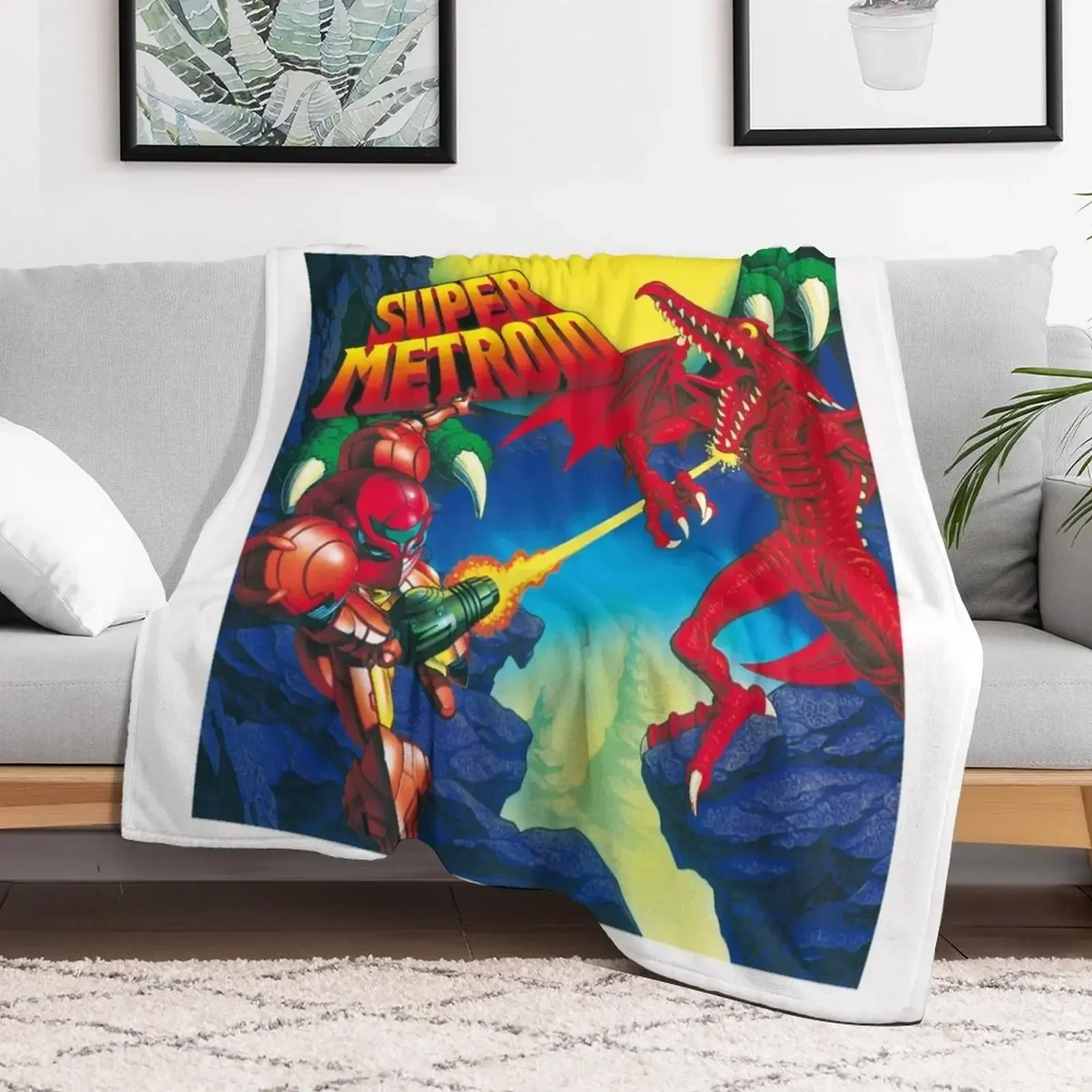 

Retro Super Metroid Throw Blanket cosplay anime Multi-Purpose Polar Summer Beddings Blankets Extra Large Throw sofa bed Blankets