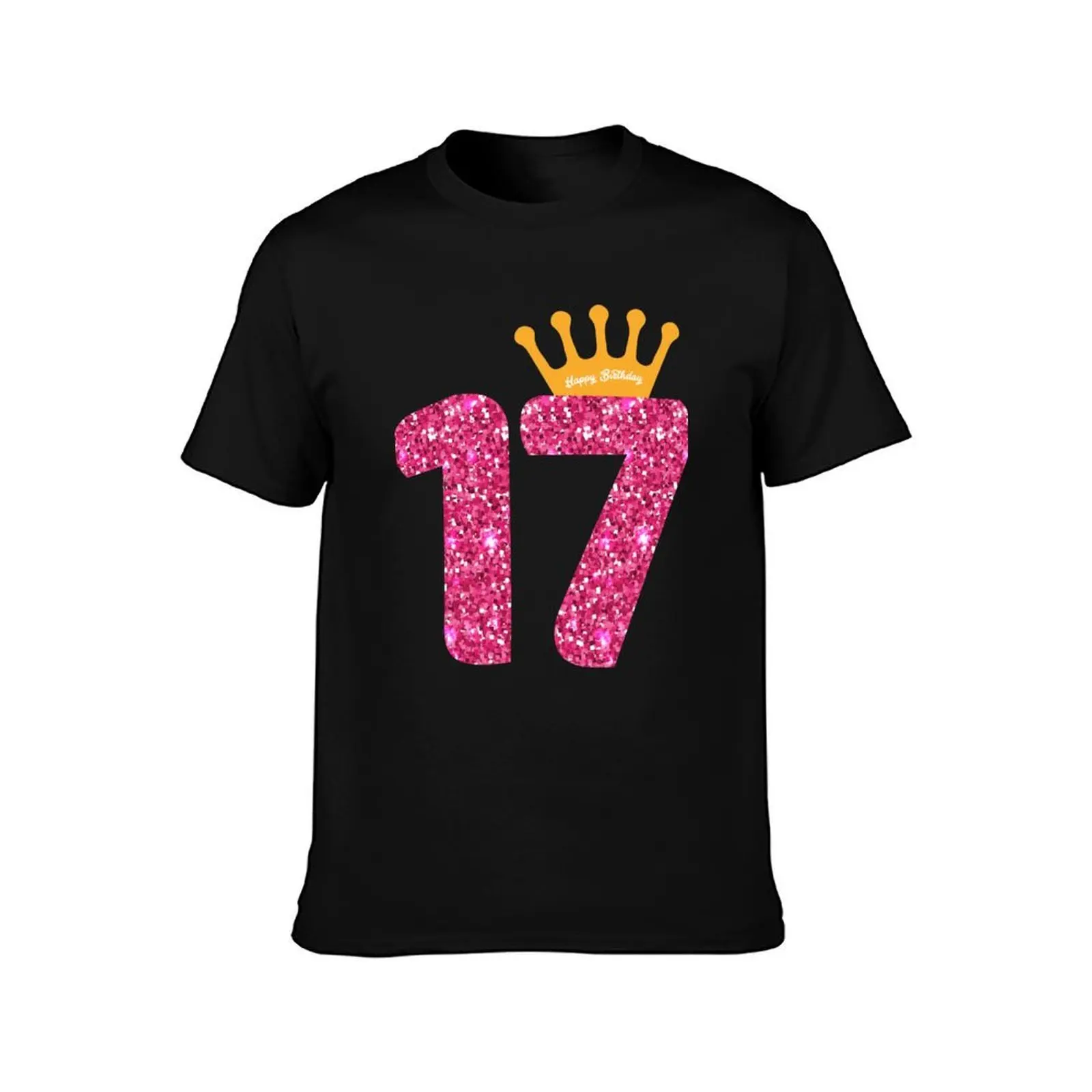 17th Queens Crow Happy Birthday for Girls T-Shirt Summer Casual Loose T-Shirt
