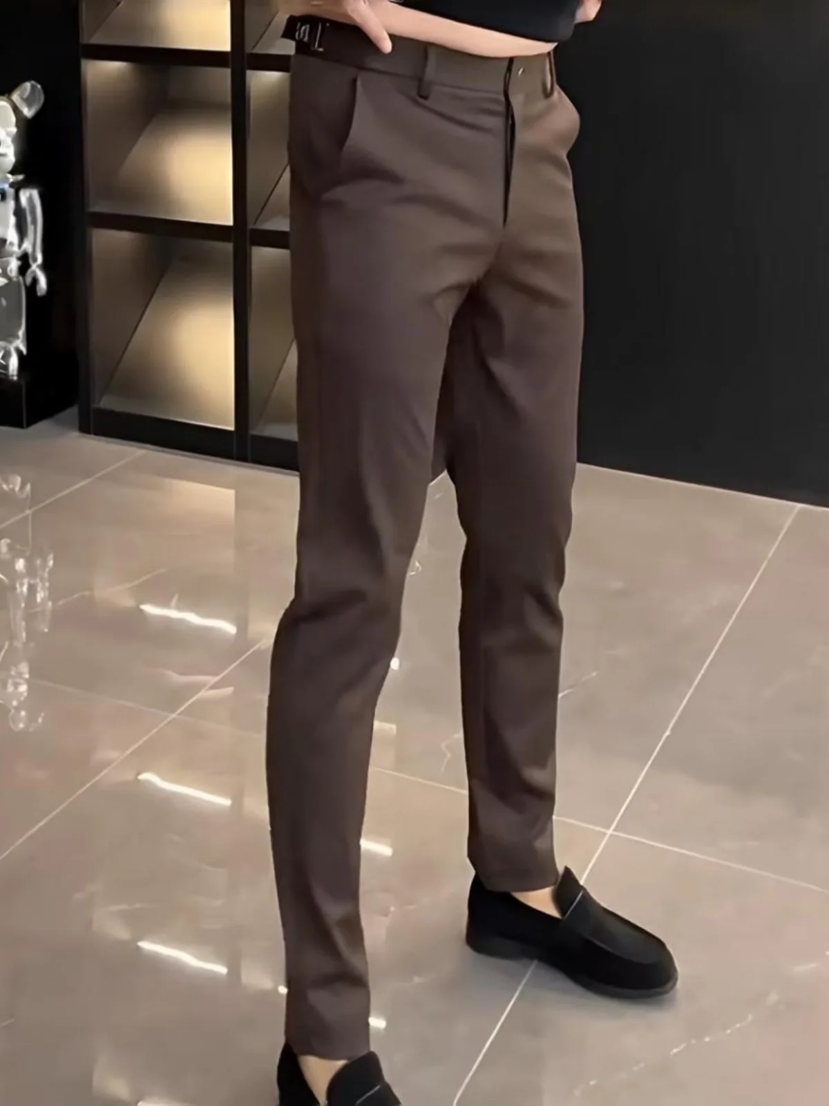 

Мужские повседневные брюки Slim Fit, высококачественные, удобные, универсальные, деловые, модные, легкие, осенние, новинка