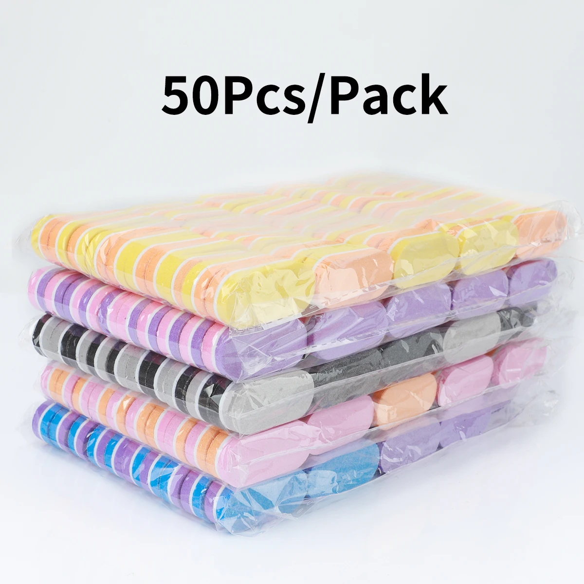 50개 전문가용 미니 네일 버퍼 파일 네일 아트 광택 샤이너 스펀지 버터 블록 프라이머 매니큐어 페디큐어 샌딩 도구