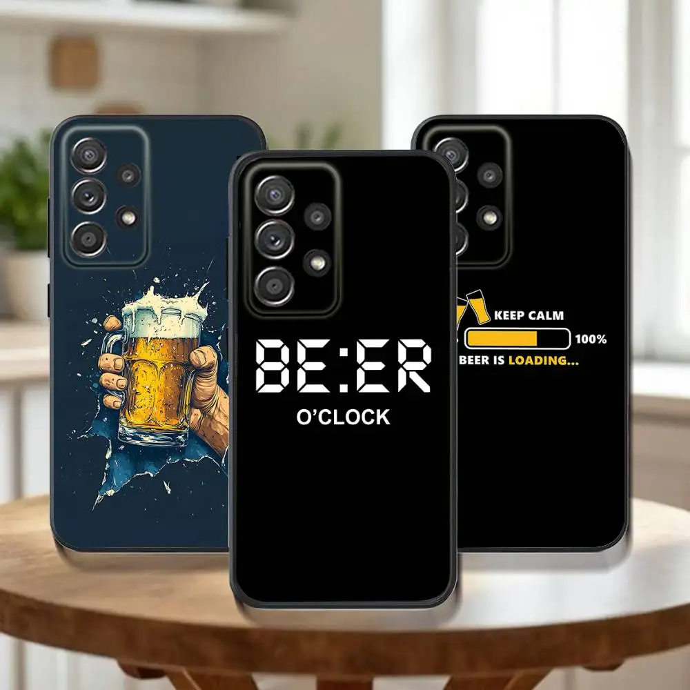 

Beer Alcohol Phone Case For Samsung Galaxy A73,31,32,72,41,53,52,71,22,5G,Note,J7,8,9 Soft Black Cover
