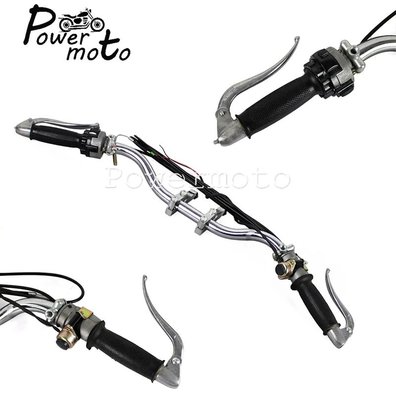 Motorcycle Ural Sidecar Handlebar W/ Grips Lever Cable For Zundapp DB DS 750 MW M1 M72 R12 R75 R51 R61 R66 R71 K750 Old School