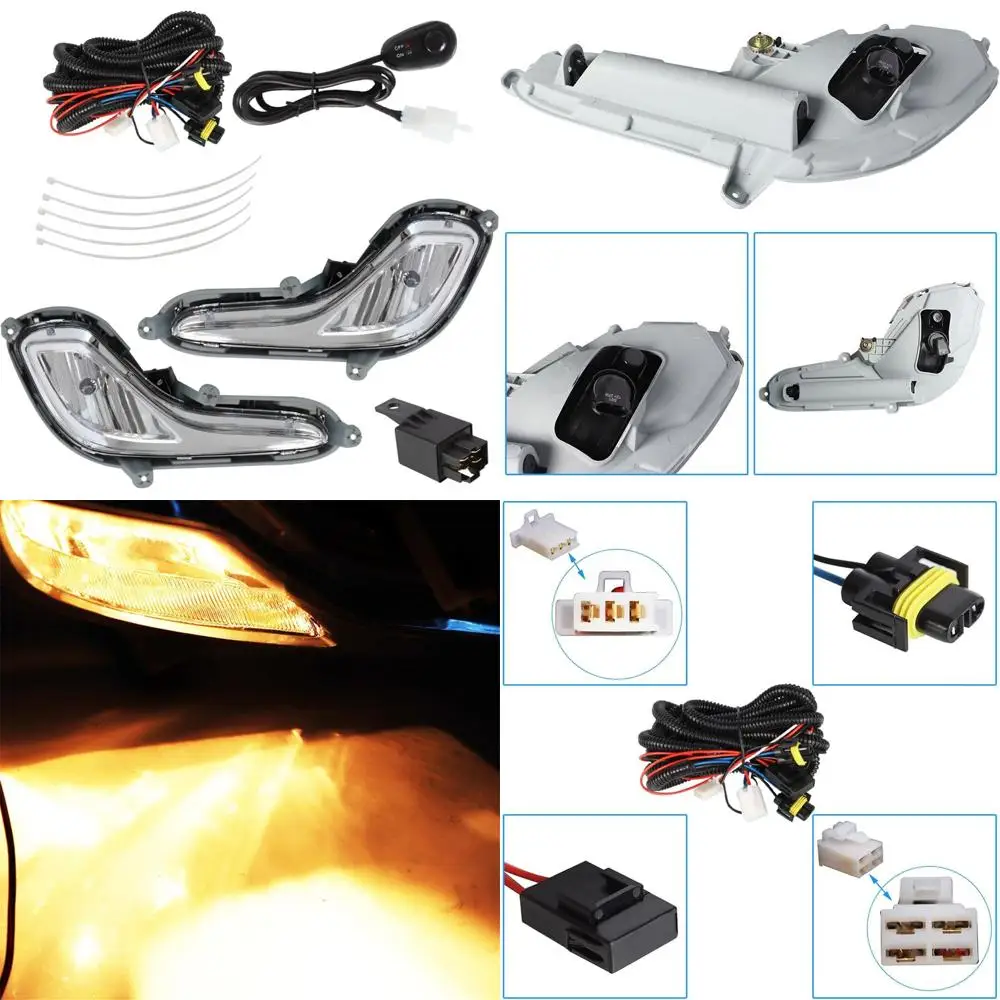 

2-Pack Clear Bumper Fog Light Set with Bulbs and Wiring Kit for 2012-2016 Hyundai Accent 4-Door