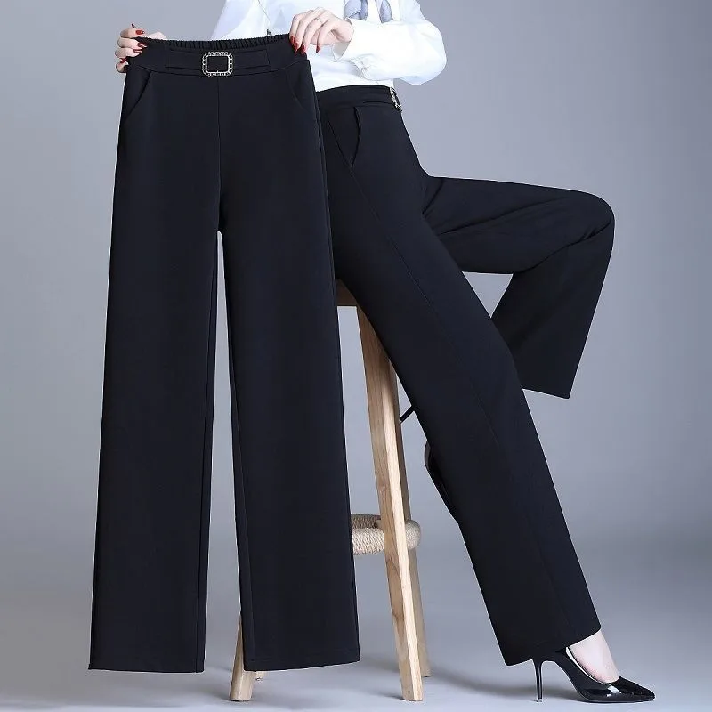 Nouveau Printemps été pantalons à jambes larges femmes Version coréenne ample mince décontracté polyvalent pantalon droit