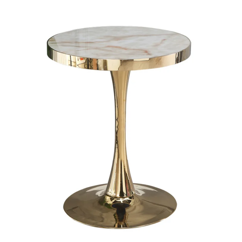 

Современный журнальный столик с мраморной столешницей, модный дизайн, белый кофейный столик с золотой рамой, профессиональный стол для ресторана, стол для маникюра