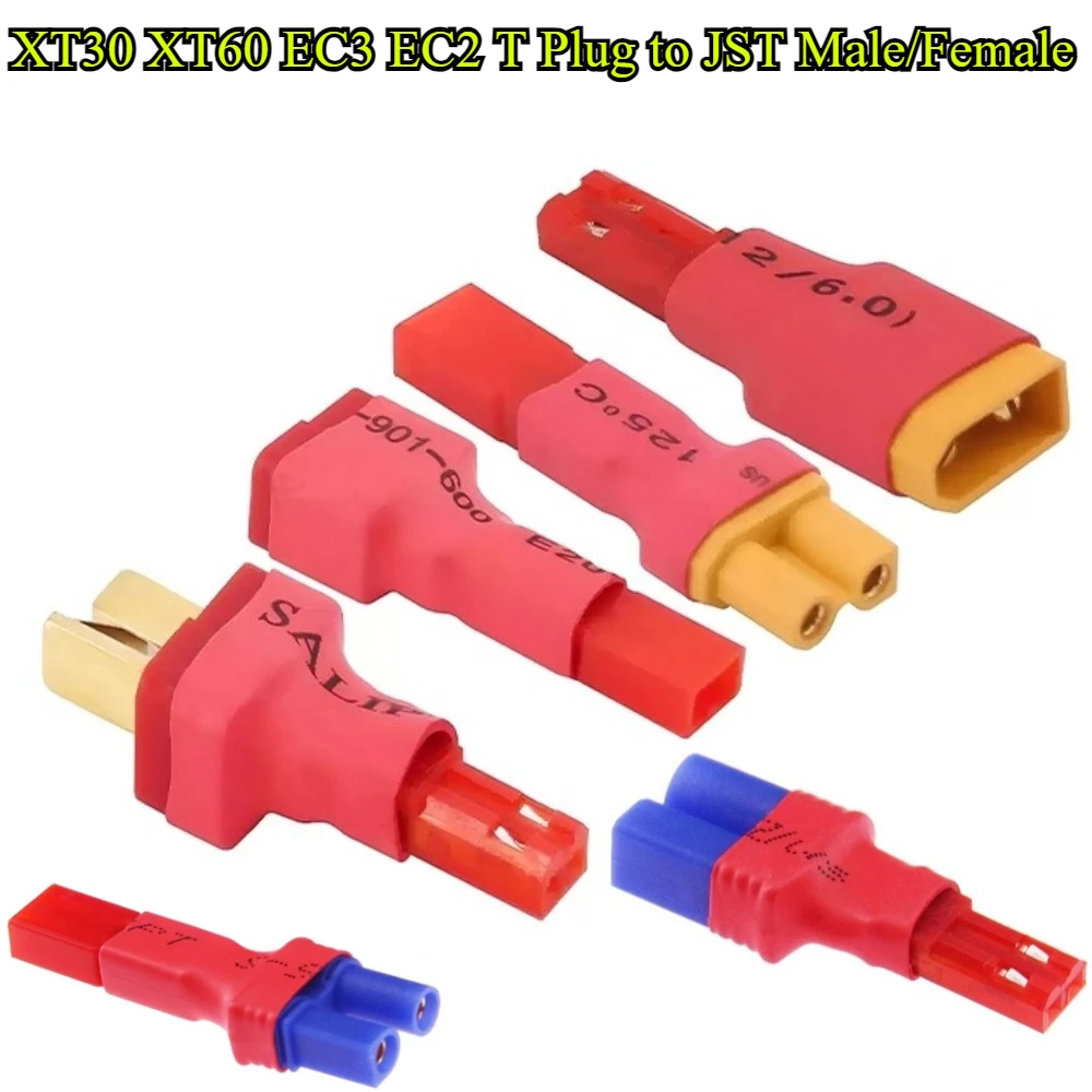 5Pcs/lot XT30 XT60 EC3 EC2 T Plug Female/Male to JST Male/Female Plug Connector Conversion Adapter Wireless for RC LiPo Battery