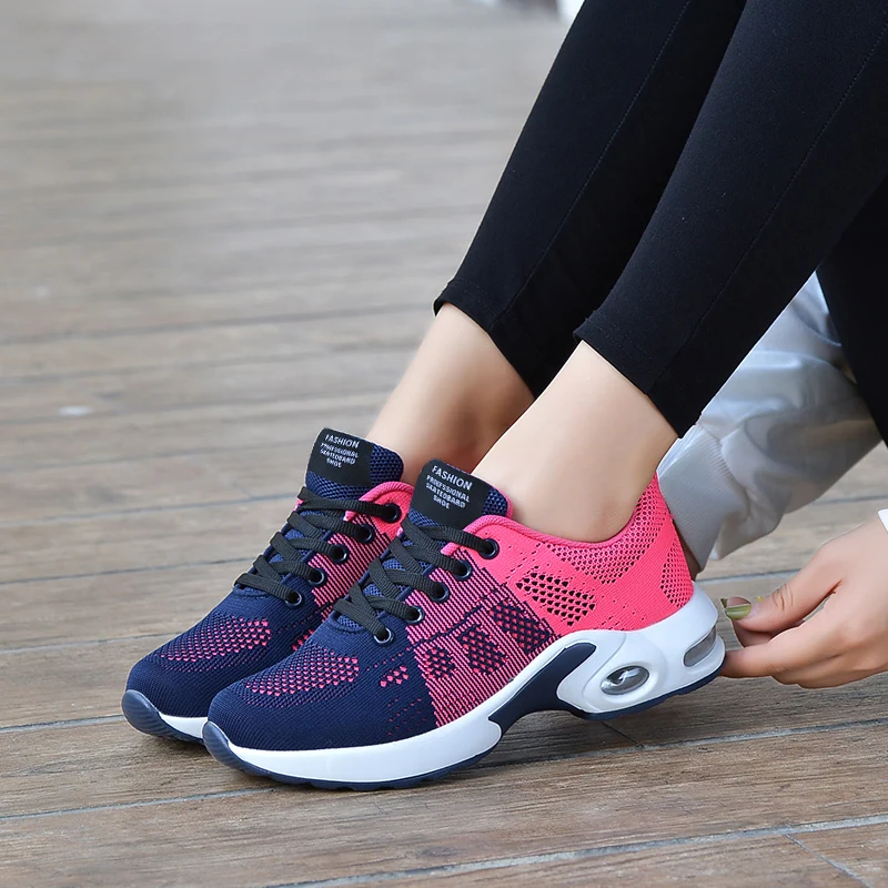 Fashion Women Breathable Running Shoes Lightweight Air Cushion Casual Walking Tennis Sneakers