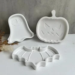 Halloween Tray Silicone Mold Bat Ghost Pumpkin Tray Mold Cement Plaster Tray Jewelry Display Trays Mould Epoxy Resin Trays Molds