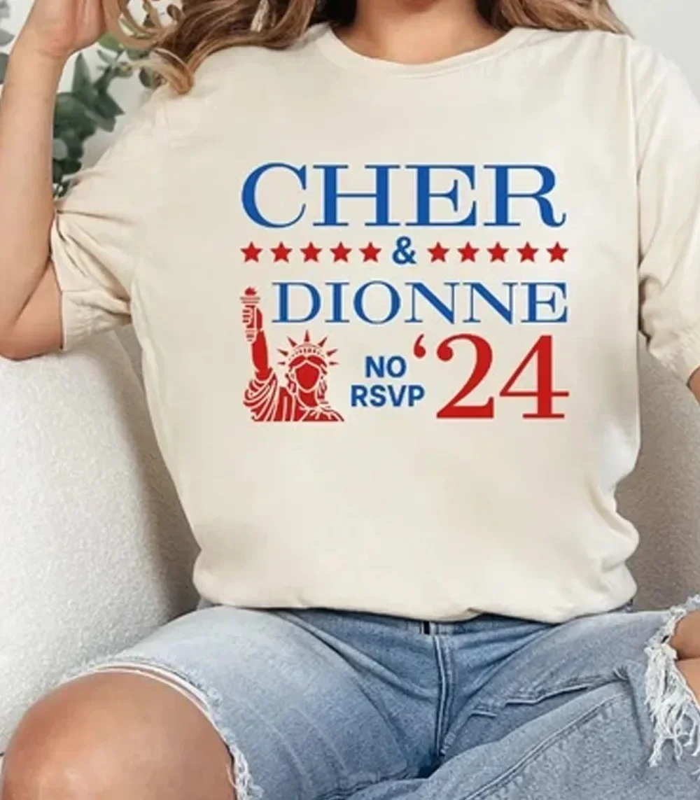 Cher & Dionne 2024 camiseta blanca manga corta S-5Xl 1F952