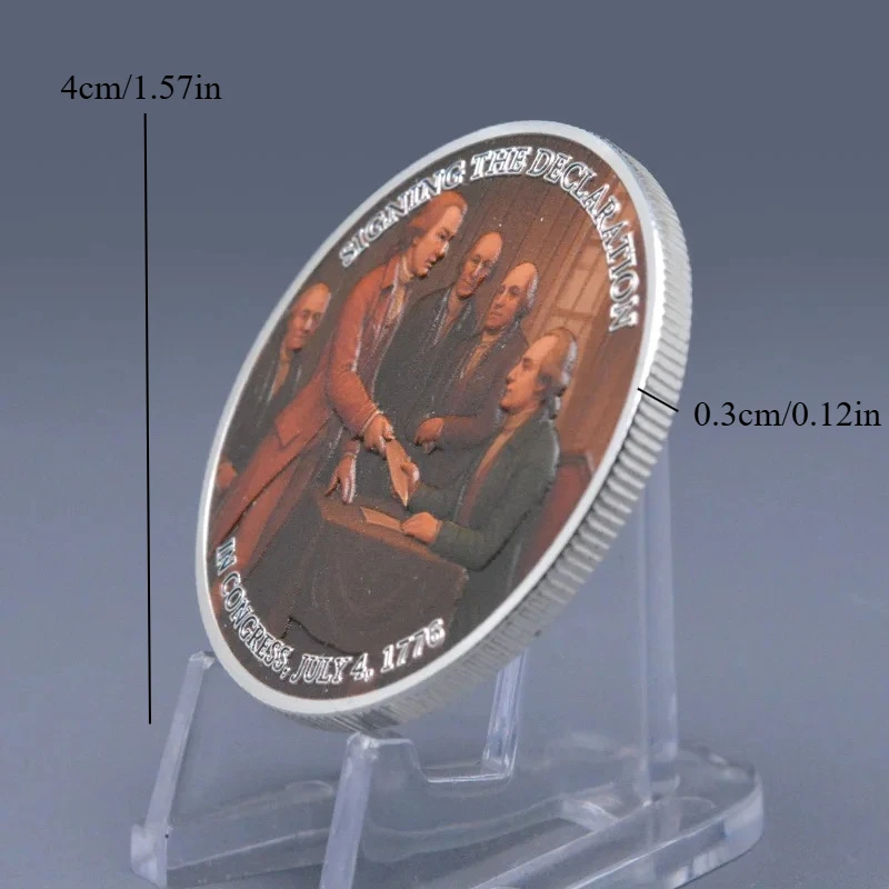 الذكرى السنوية الـ 250 لعملة تذكارية الاستقلال مطلية بالفضة توقيع العملة القابلة للجمع