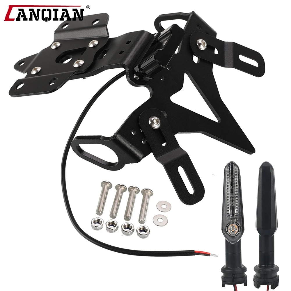 

For Yamaha MT-07 YZFR7 2013-2024 2025 2018 License Plate Holder Bracket with LED Tail Tidy Fender Eliminator MT07 Accessories