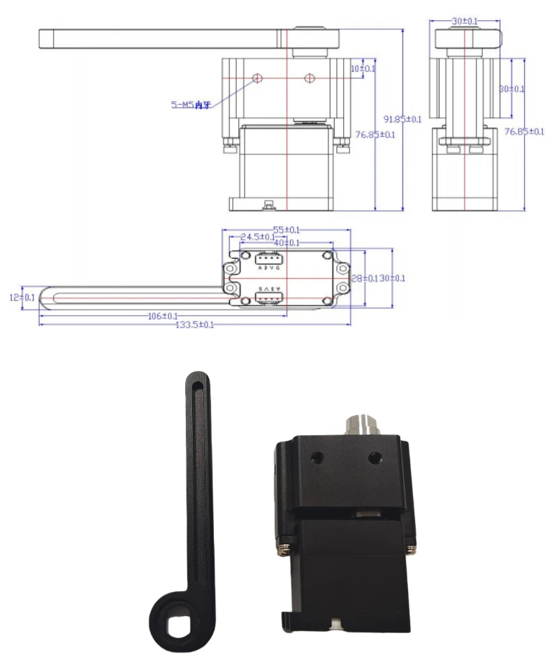 24v 12kg motor sem escova servo de metal inteligente para multi nível shuttle caminhão empilhadeira móvel agvrobot servo programável com dedo