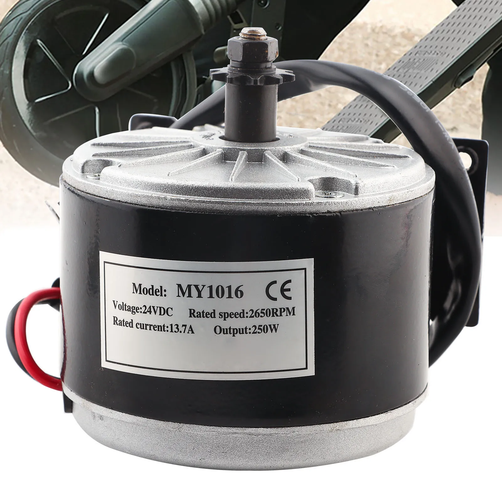 

Bike Brushed Motor MY1016 24V 250W High Speed Small Brush Motor with Belt Pulley Electric Scooter Electric Bike Accessory Motor
