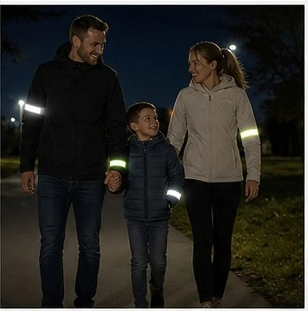 8Pcs Reflective Bracelets Slap Band Adjustable Wrist Ankle Band for Night Running Safety Visibility Outdoor Sports Dark Evening