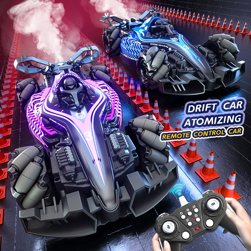 Q186 Single Control Hand Gesture Double Control Cool Light Spray Rc Racing Toy Remote Control Stunt Car Toys for Boys Gifts