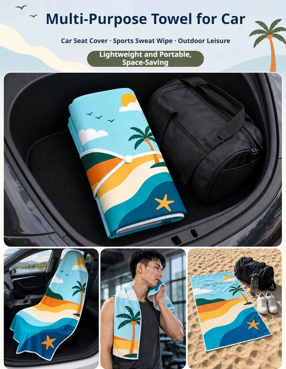 BLALION 160X80CM Autositzkissen Schweißtuch Waschbar Rutschfester Autositzbezug Strandtuch Matte für Auto Fitnessstudio Workout Laufen – Detail 5