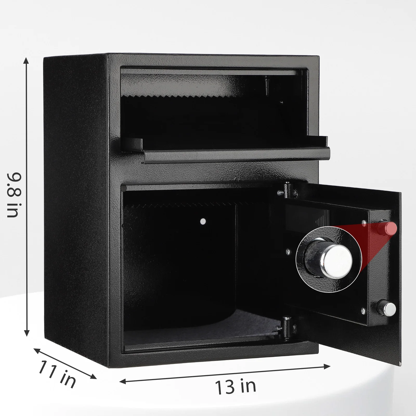 Цифровой депозитарный сейф, электронный стальной сейф с клавиатурой, запирающийся ящик со слотом, металлический замок с двумя аварийными ключами