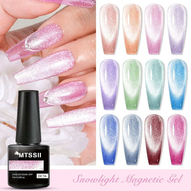 7pc Crystal Cat Magnetic Gel Nail Polish Set Glossy Magnetic UV Gel Varnish Semi Permanent UV/LED Nail Supplies Soak Off Nails