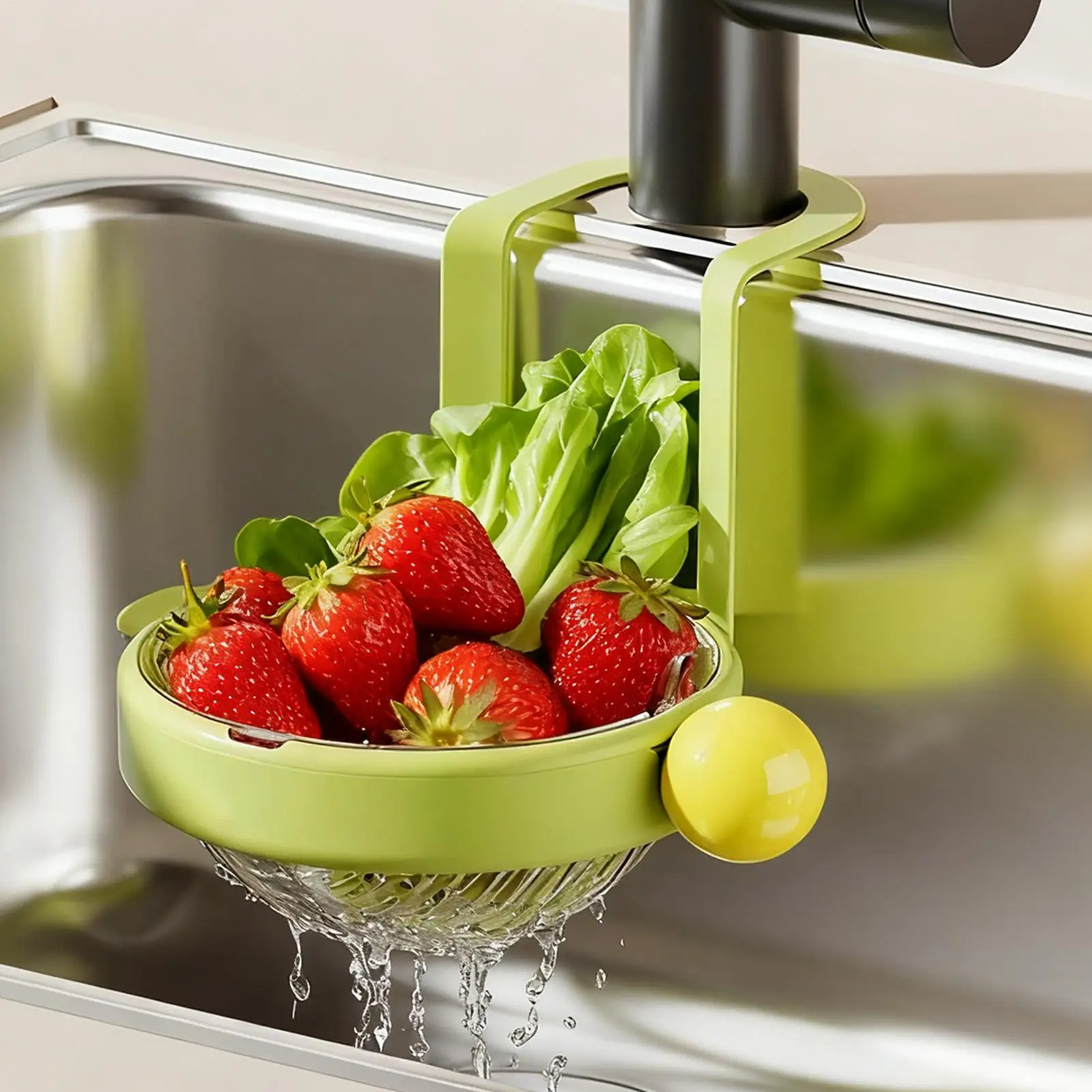 

Sink Strainer Basket Automatic Dumping Leftover Filter Sink Vegetable Draining Basket for Home Cooks Busy Parents Apartment Meal