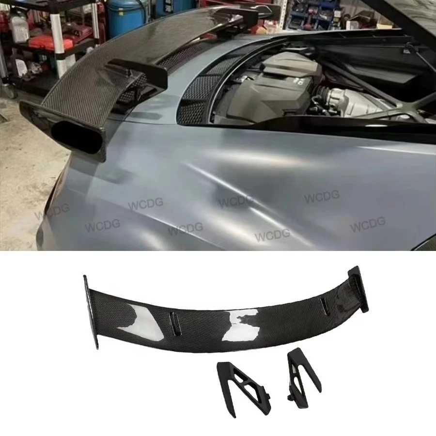 

High Quality Carbon Fiber Rear Spoiler for R8 2017-2019 P Style High Wing Swan Neck Rear Trunk Spoiler Car Parts Body Kit