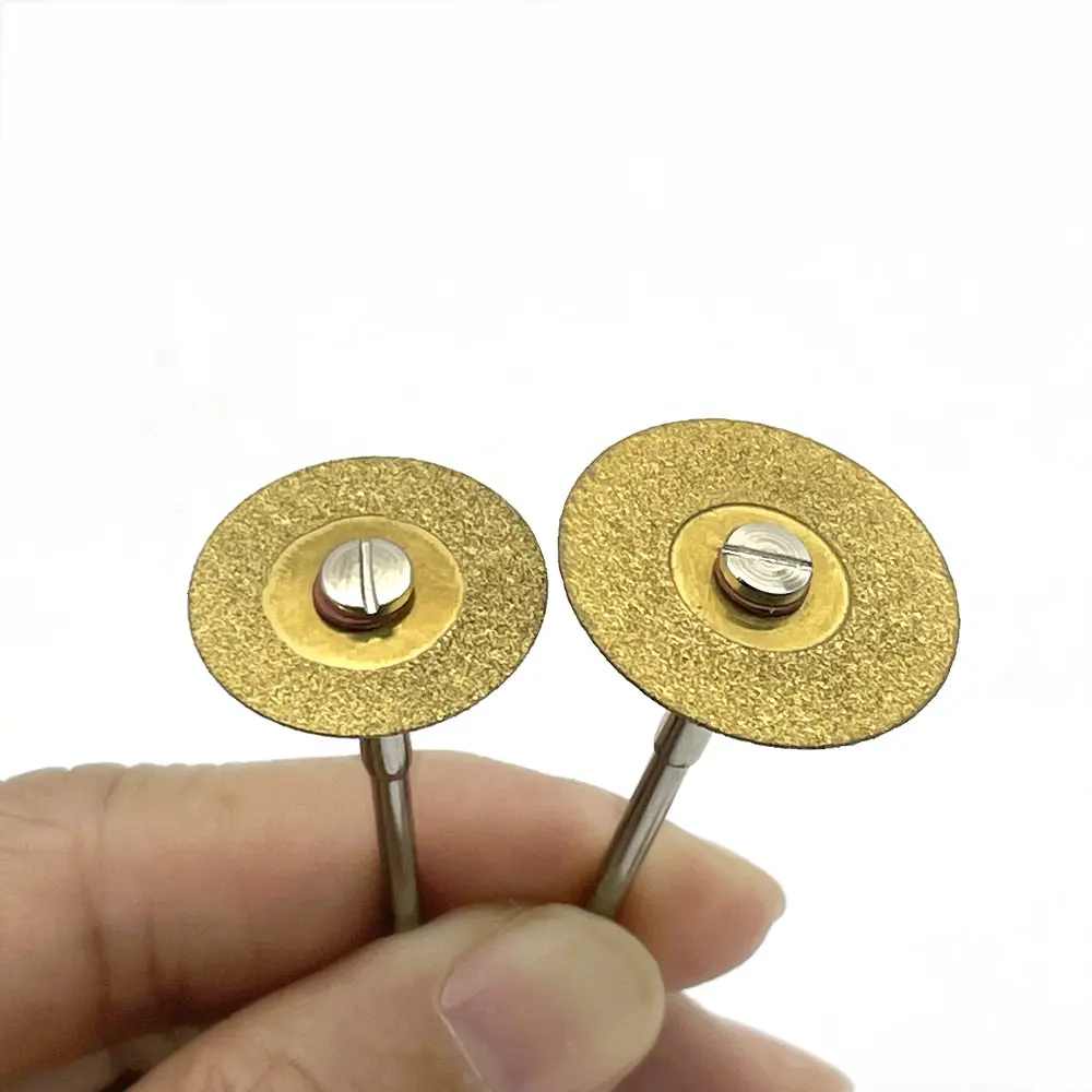 5pcs Dental Diamond Disc Disks Double Sided Grit Cutting Disc Tool Thickness 0.45mm Dental Lab Gold Type