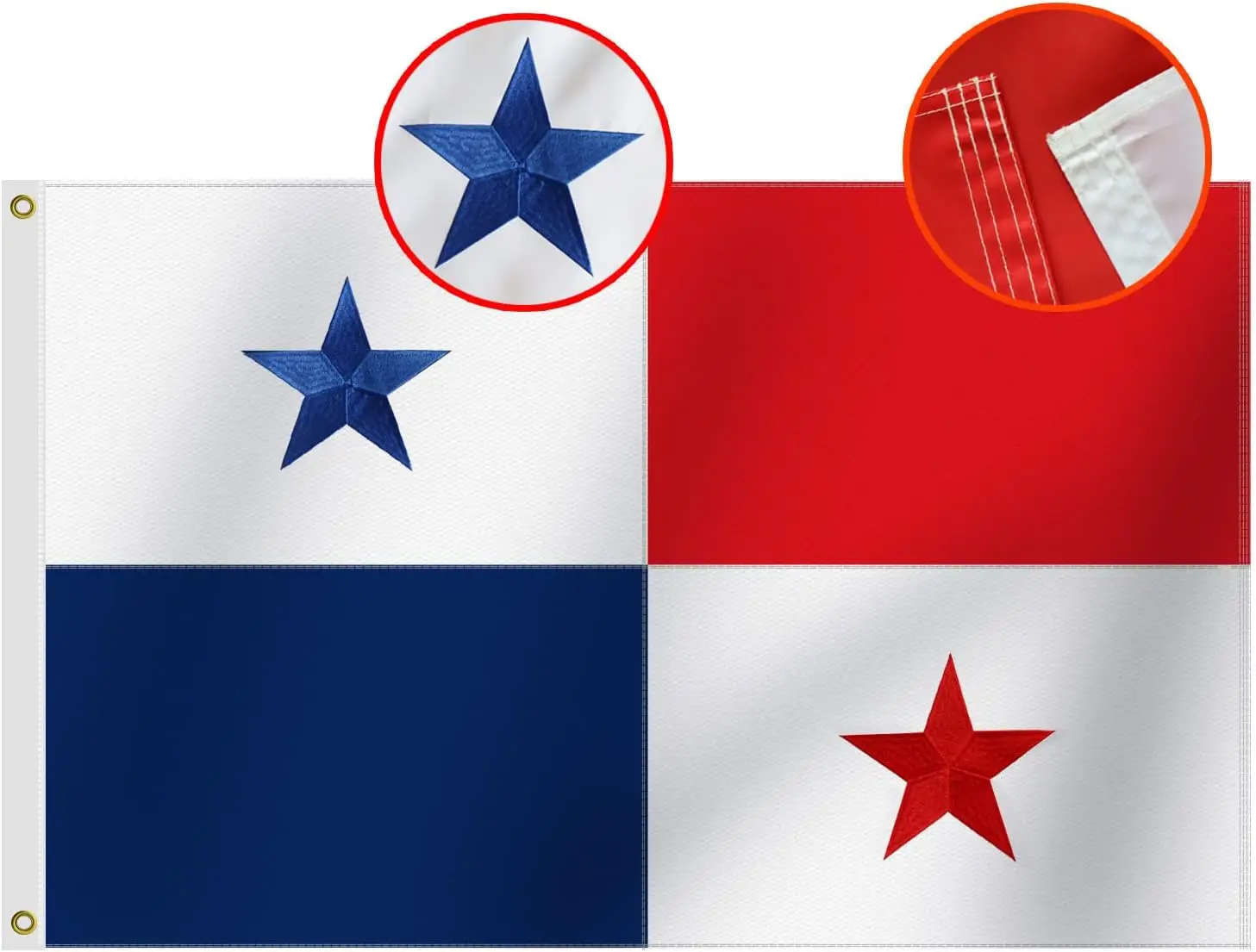 Flagnshow 100% Noly Embroider Panama Flag