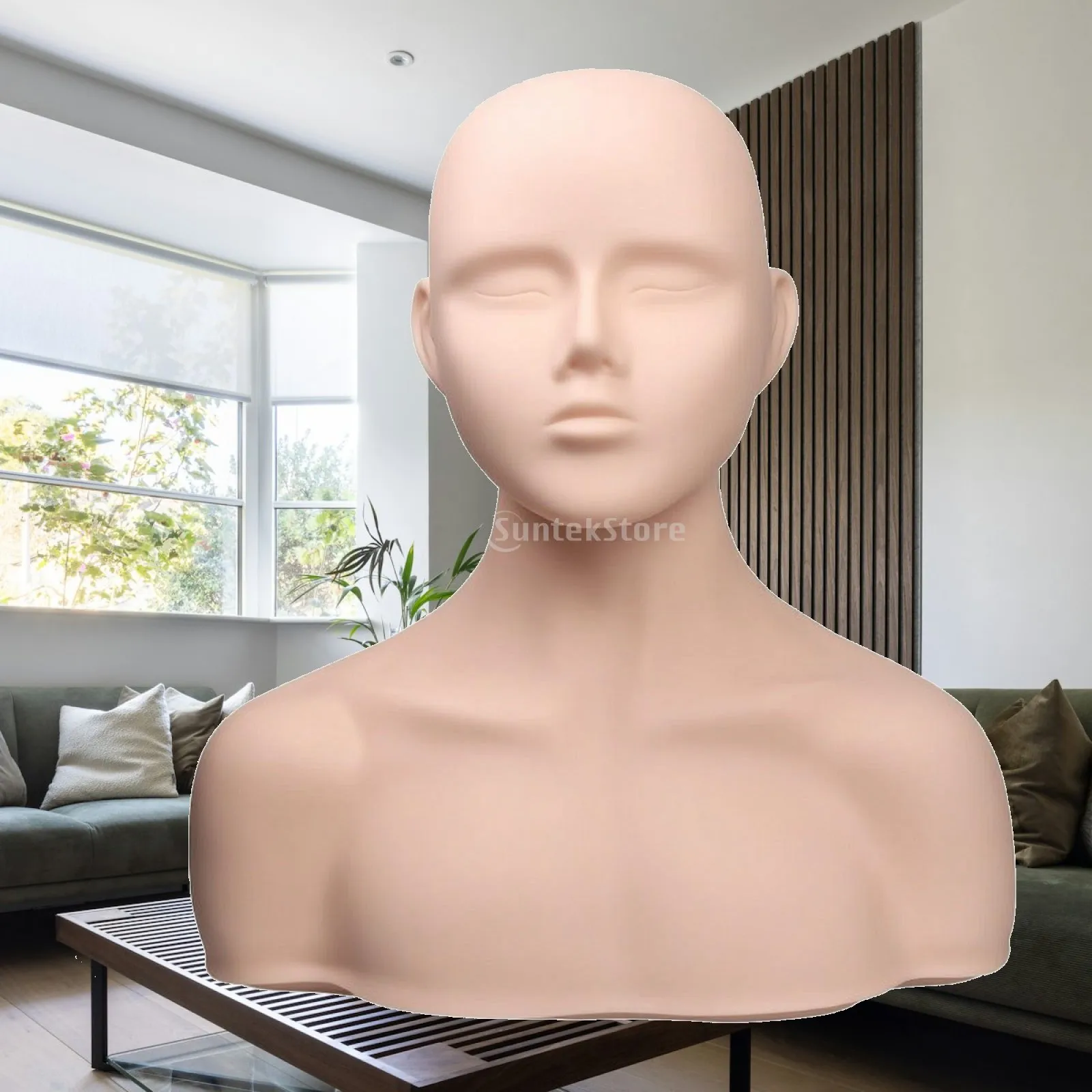 Cosmetology Training Head Model Odor-without Massage Practice Mannequin Head Facial Massage Practice Mannequin Life-Sized