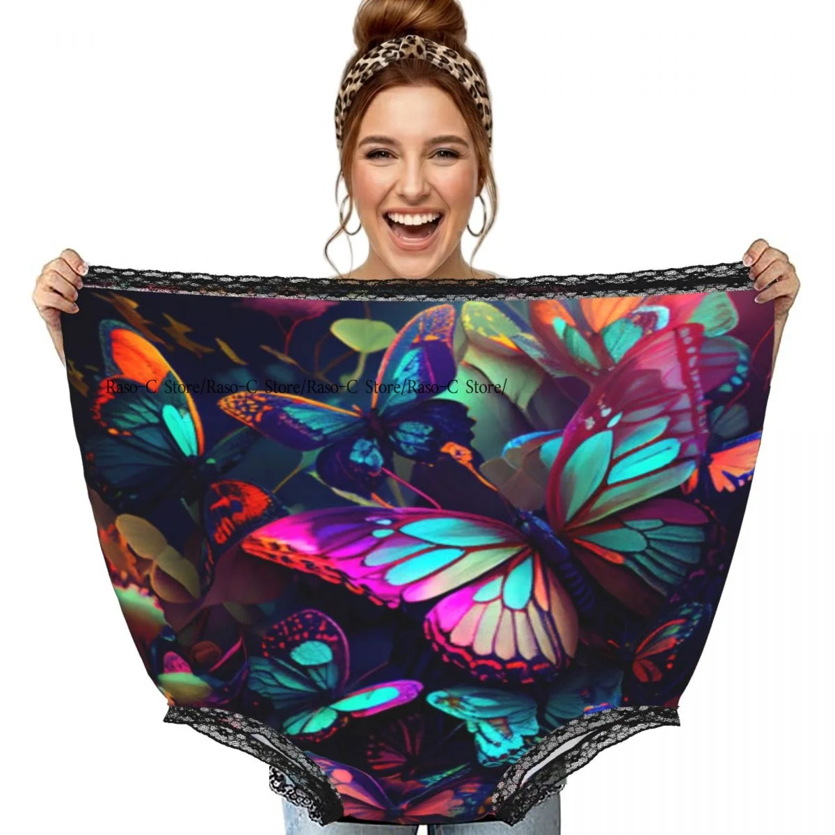 Funny Grandma Underwear Butterflies Illustration Casual Prank Presents