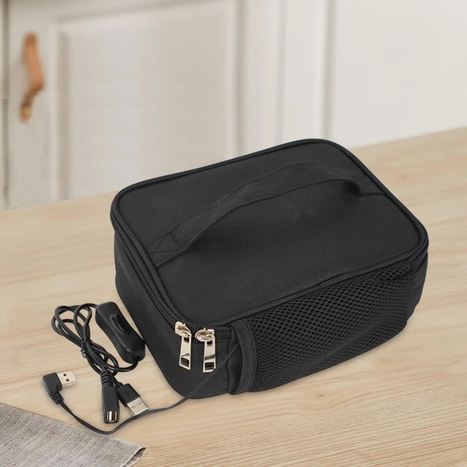 USB Heated Lunch Box Bag Reusable Oxford Cloth USB Powered Food Warmer Heated Lunch Box for Office Picnic Camping Outdoors Work