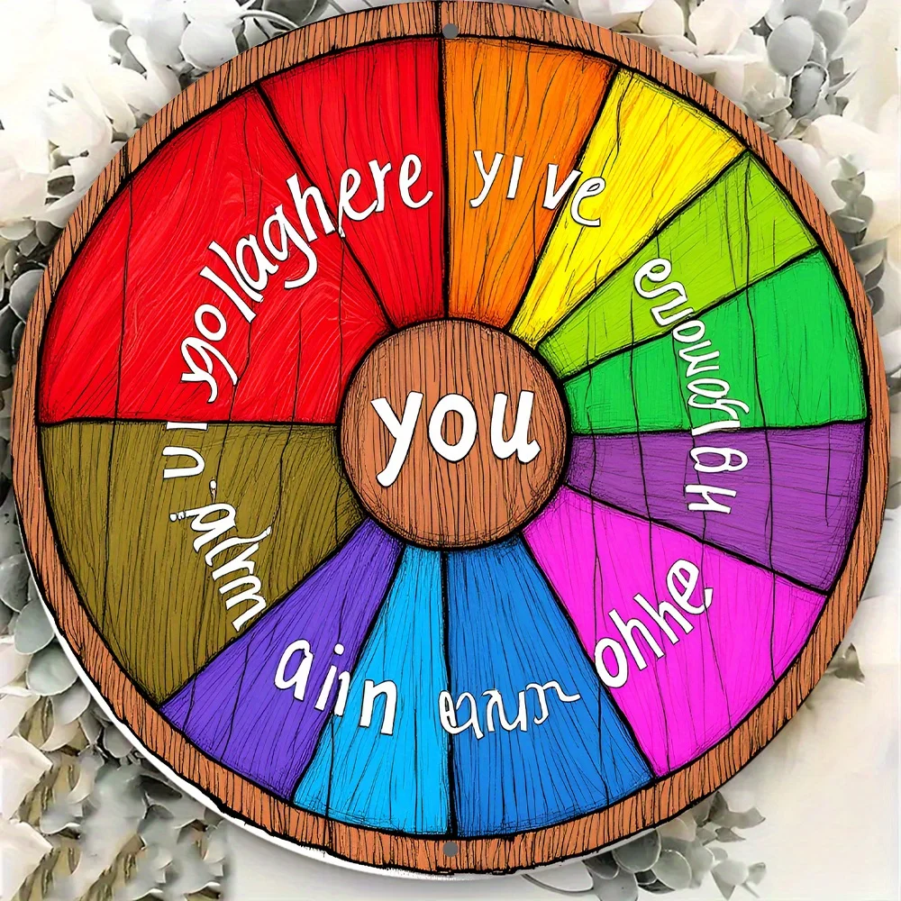 High Definition Metal Tin Sign Colorful Emotion Wheel Funny Wall Art Decor