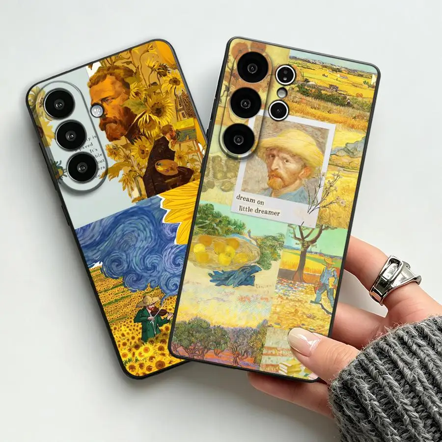 Van Gogh Sunflower Collage Funda Phone Cover Case for Samsung Galaxy S26 Ultra S24 Note 20 8 9 10 S20 Ultra S21 FE S10 S9 S25