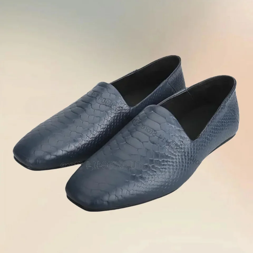

Crocodile Print Square Toe Men Loafers Fashion Slip On Men Casual Shoes Luxurious Handcraft Party Banquet Office Men Dress Shoes
