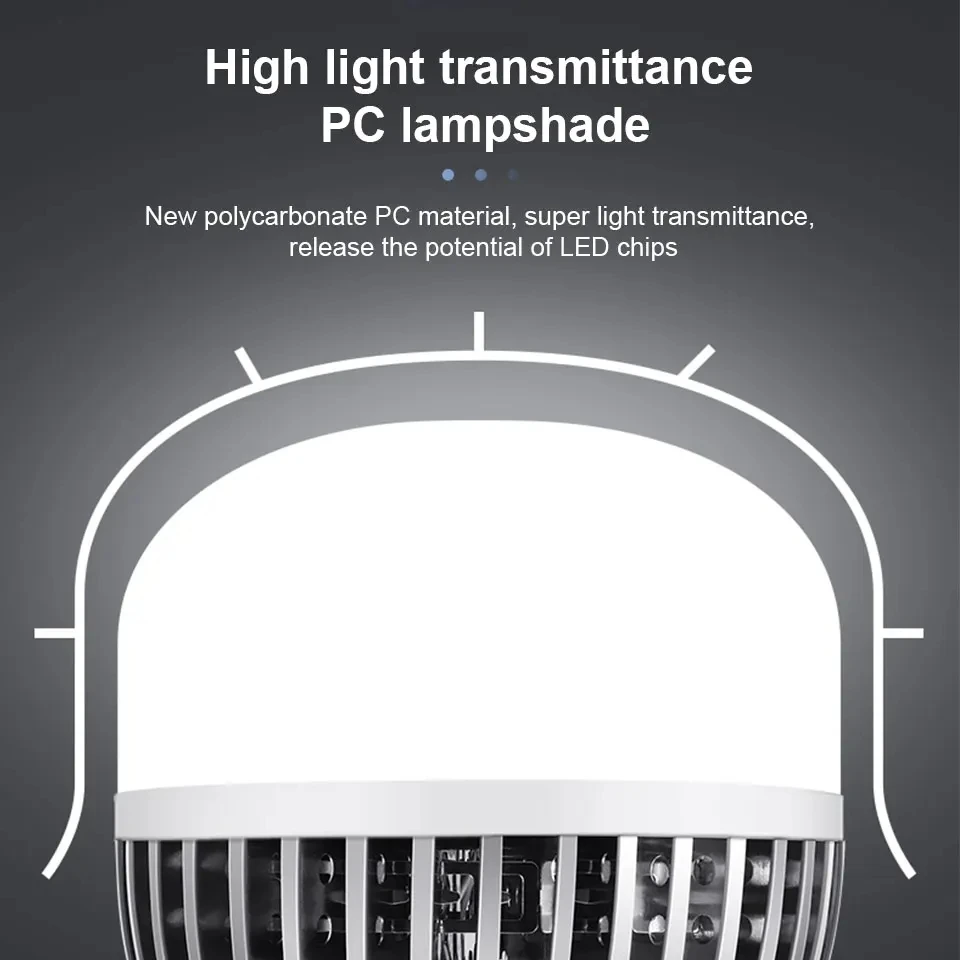 لمبة LED E27 100 وات - ضوء موفر للطاقة ساطع عالي الطاقة 220 فولت 11 × 20 سم للمنزل والمرآب والمستودعات والمكتب