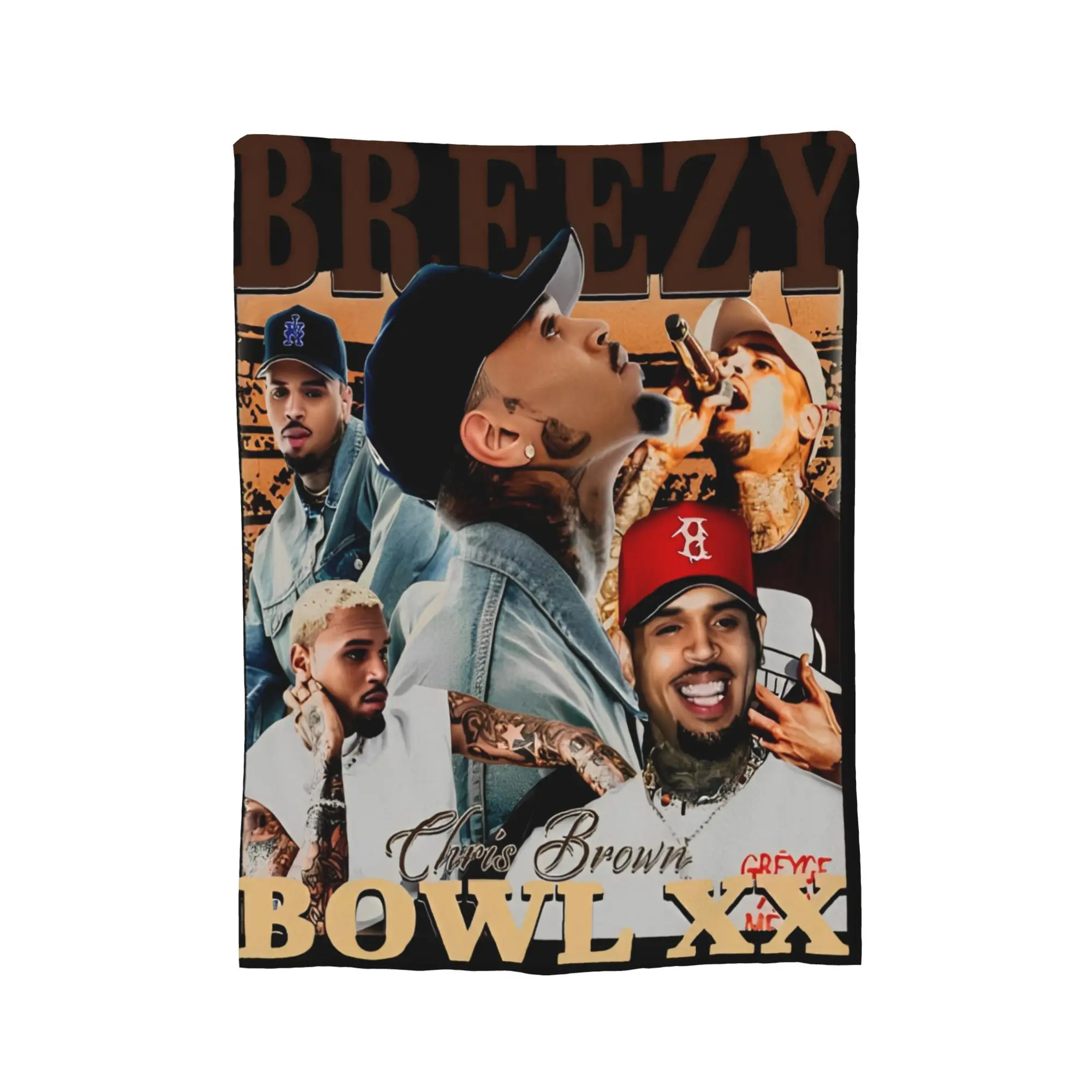 Chris Brown Breezy Bowl XX Tour 2025 Throw Blanket for Couch  Soft Cozy Plush Blanket Multiple Sizes Bedspread for All Seasons