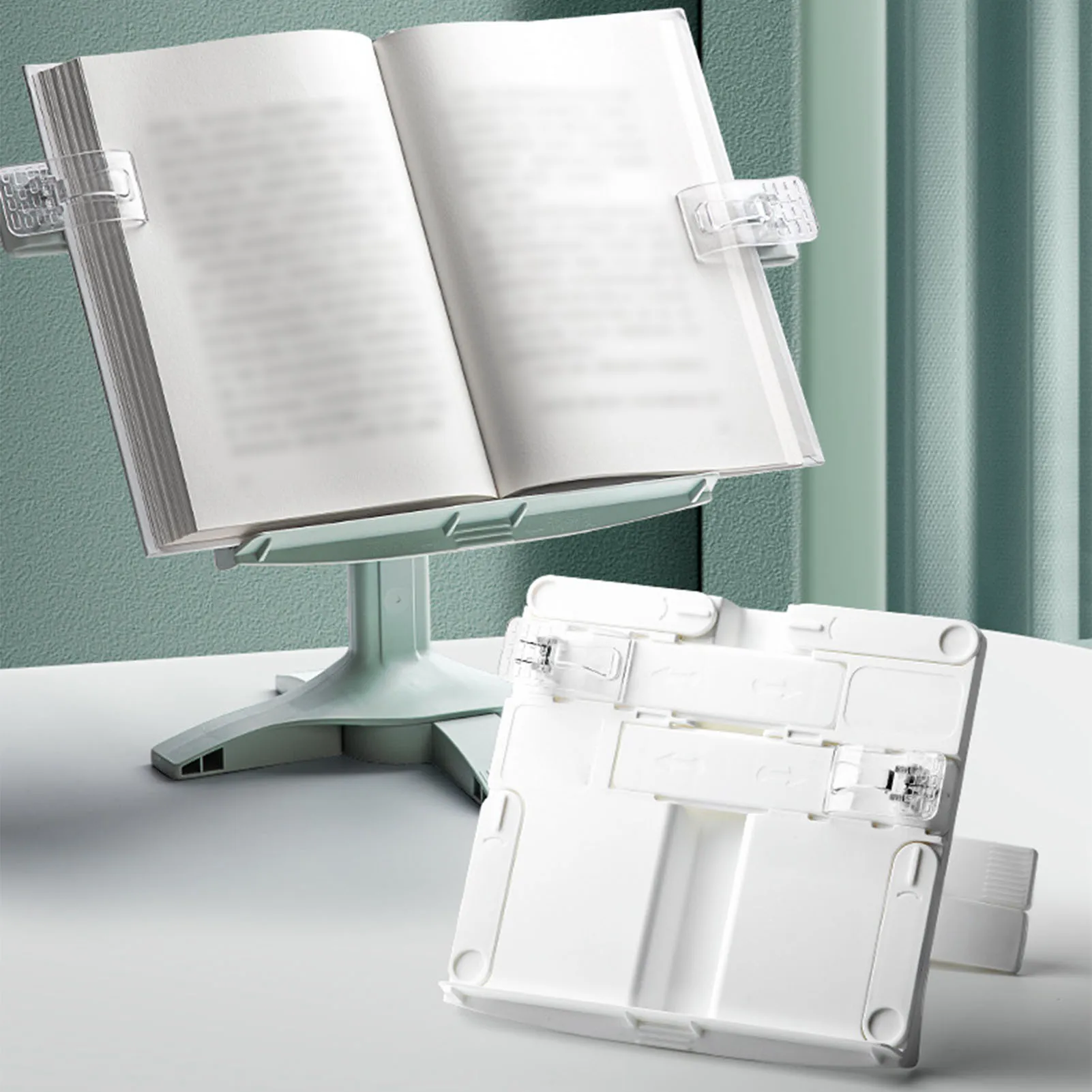 Adjustable Desk Books Stand Cooking Bookstands with Page Paper Clips for Adults Children Students Reading