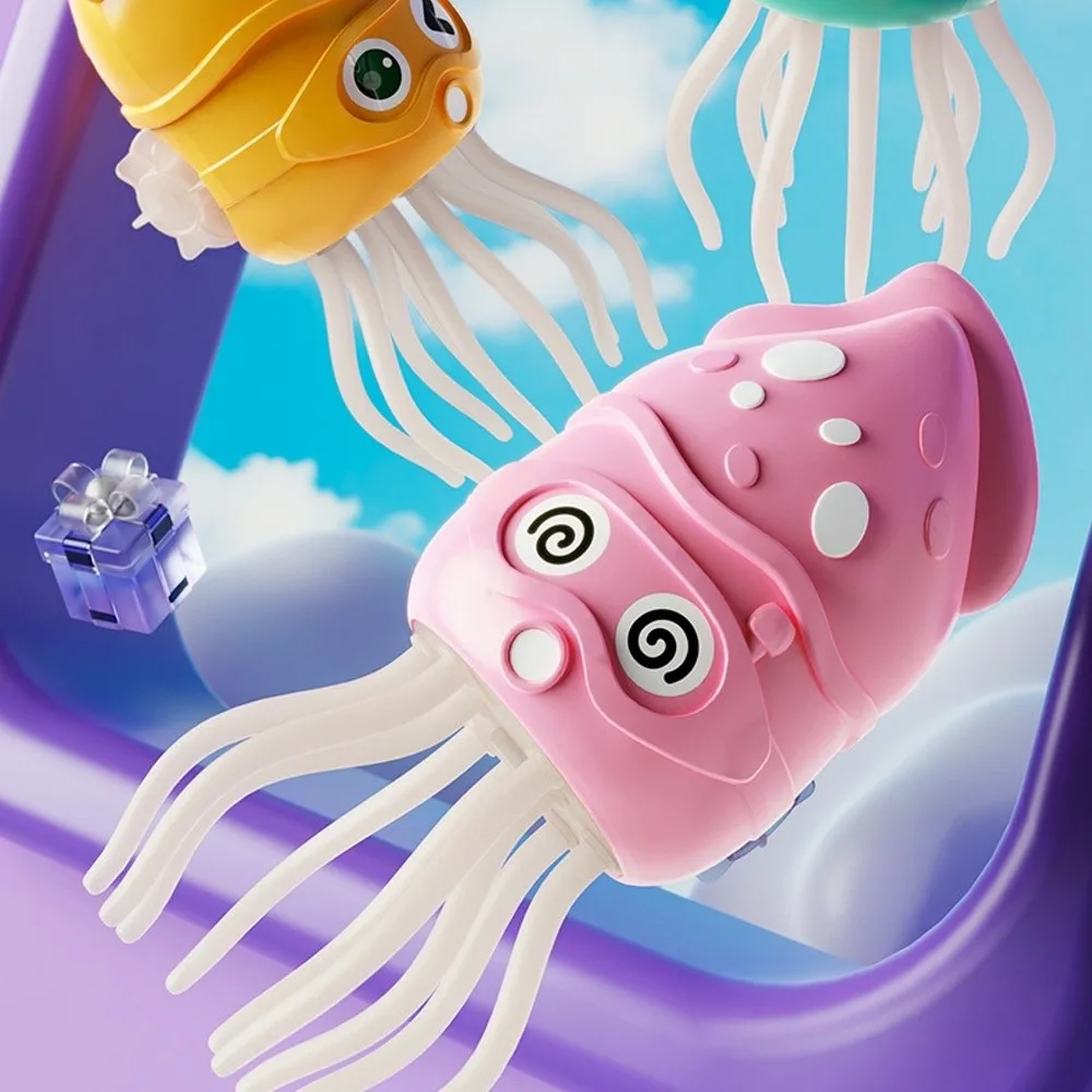 New Emit Light Dancing Octopus Toy Jellyfish Stress Relief Ornament Coil Toy Funny Children Bath Toy Home Decor